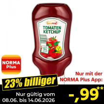 Nur mit der NORMA Plus App günstiger: »Tomaten Ketchup«