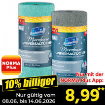Nur mit der NORMA Plus App günstiger: »Microfaser Universaltücher XXL«