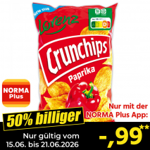 Nur gültig vom 15.06. bis 21.06.2026 und nur mit der NORMA Pluss App 50% billiger: &ndash;,99