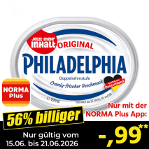 Nur gültig vom 15.06. bis 21.06.2026 und nur mit der NORMA Pluss App 56% billiger: &ndash;,99