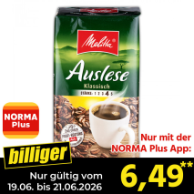 Nur gültig vom 19.06. bis 21.06.2026 und nur mit der NORMA Pluss App billiger: 6,49