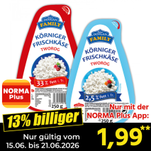 Nur gültig vom 15.06. bis 21.06.2026 und nur mit der NORMA Pluss App 13% billiger: 1,99
