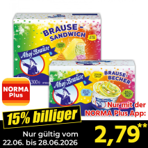 Nur gültig vom 22.06. bis 28.06.2026 und nur mit der NORMA Pluss App 15% billiger: 2,79