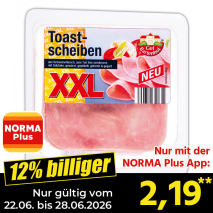 Nur gültig vom 22.06. bis 28.06.2026 und nur mit der NORMA Pluss App 12% billiger: 2,19