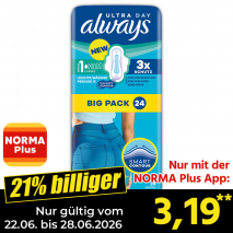 Nur gültig vom 22.06. bis 28.06.2026 und nur mit der NORMA Pluss App 21% billiger: 3,19