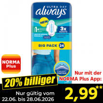 Nur gültig vom 22.06. bis 28.06.2026 und nur mit der NORMA Pluss App 20% billiger: 2,99