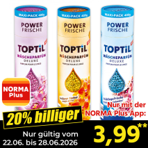 Nur gültig vom 22.06. bis 28.06.2026 und nur mit der NORMA Pluss App 20% billiger: 3,99