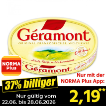 Nur gültig vom 22.06. bis 28.06.2026 und nur mit der NORMA Pluss App 37% billiger: 2,19