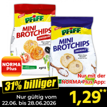 Nur gültig vom 22.06. bis 28.06.2026 und nur mit der NORMA Pluss App 31% billiger: 1,29