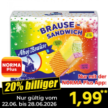 Nur gültig vom 22.06. bis 28.06.2026 und nur mit der NORMA Pluss App 20% billiger: 1,99