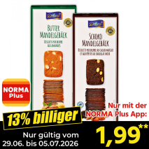 Nur gültig vom 29.06. bis 05.07.2026 und nur mit der NORMA Pluss App 13% billiger: 1,99