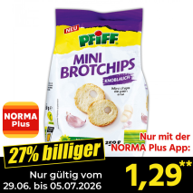 Nur gültig vom 29.06. bis 05.07.2026 und nur mit der NORMA Pluss App 27% billiger: 1,29