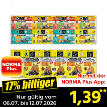 Nur gültig vom 06.07. bis 12.07.2026 und nur mit der NORMA Pluss App 17% billiger: 1,39