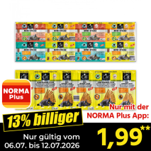 Nur gültig vom 06.07. bis 12.07.2026 und nur mit der NORMA Pluss App 13% billiger: 1,99