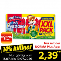 Nur gültig vom 13.07. bis 19.07.2026 und nur mit der NORMA Pluss App 14% billiger: 2,39