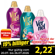 Nur gültig vom 20.07. bis 26.07.2026 und nur mit der NORMA Pluss App 19% billiger: 2,22