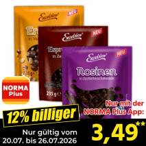 Nur gültig vom 20.07. bis 26.07.2026 und nur mit der NORMA Pluss App 12% billiger: 3,49