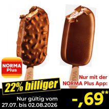 Nur gültig vom 27.07. bis 02.08.2026 und nur mit der NORMA Pluss App 22% billiger: –,69
