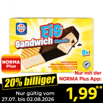 Nur gültig vom 27.07. bis 02.08.2026 und nur mit der NORMA Pluss App 20% billiger: 1,99