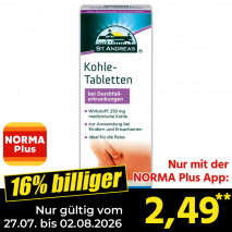 Nur gültig vom 27.07. bis 02.08.2026 und nur mit der NORMA Pluss App 16% billiger: 2,49