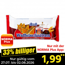 Nur gültig vom 27.07. bis 02.08.2026 und nur mit der NORMA Pluss App 33% billiger: 1,99