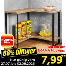 Nur gültig vom 27.07. bis 02.08.2026 und nur mit der NORMA Pluss App 68% billiger: 7,99