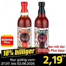 Nur gültig vom 27.07. bis 02.08.2026 und nur mit der NORMA Pluss App 18% billiger: 2,19