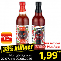 Nur gültig vom 27.07. bis 02.08.2026 und nur mit der NORMA Pluss App 33% billiger: 1,99