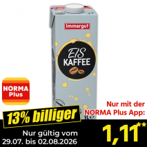 Nur gültig vom 29.07. bis 02.08.2026 und nur mit der NORMA Pluss App 13% billiger: 1,11
