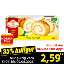 Nur gültig vom 31.07. bis 02.08.2026 und nur mit der NORMA Pluss App 35% billiger: 2,59