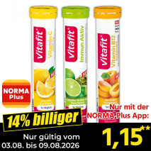 Nur gültig vom 03.08. bis 09.08.2026 und nur mit der NORMA Pluss App 14% billiger: 1,15