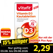 Nur gültig vom 03.08. bis 09.08.2026 und nur mit der NORMA Pluss App 15% billiger: 2,29