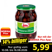 Nur gültig vom 10.08. bis 16.08.2026 und nur mit der NORMA Pluss App 14% billiger: 5,99