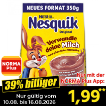 Nur gültig vom 10.08. bis 16.08.2026 und nur mit der NORMA Pluss App 39% billiger: 1,99