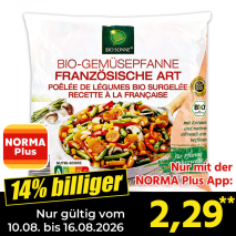 Nur gültig vom 10.08. bis 16.08.2026 und nur mit der NORMA Pluss App 14% billiger: 2,29