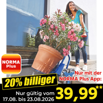 Nur gültig vom 17.08. bis 23.08.2026 und nur mit der NORMA Pluss App 20% billiger: 39,99