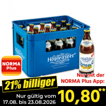 Nur gültig vom 17.08. bis 23.08.2026 und nur mit der NORMA Pluss App 21% billiger: 10,80
