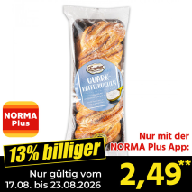 Nur gültig vom 17.08. bis 23.08.2026 und nur mit der NORMA Pluss App 13% billiger: 2,49