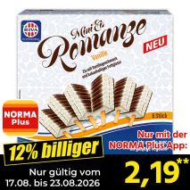 Nur gültig vom 17.08. bis 23.08.2026 und nur mit der NORMA Pluss App 12% billiger: 2,19