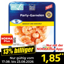 Nur gültig vom 17.08. bis 23.08.2026 und nur mit der NORMA Pluss App 13% billiger: 1,85
