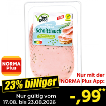 Nur gültig vom 17.08. bis 23.08.2026 und nur mit der NORMA Pluss App 23% billiger: –,99