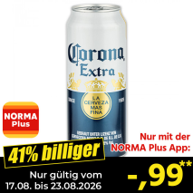 Nur gültig vom 17.08. bis 23.08.2026 und nur mit der NORMA Pluss App 41% billiger: &ndash;,99