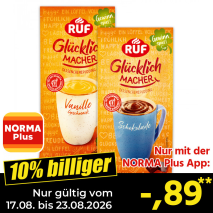 Nur gültig vom 17.08. bis 23.08.2026 und nur mit der NORMA Pluss App 10% billiger: –,89