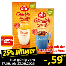 Nur gültig vom 17.08. bis 23.08.2026 und nur mit der NORMA Pluss App 25% billiger: &ndash;,59