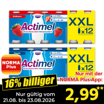 Nur gültig vom 21.08. bis 23.08.2026 und nur mit der NORMA Pluss App 16% billiger: 2,99