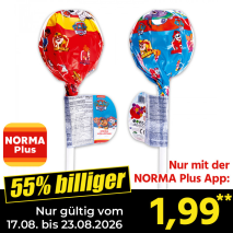 Nur gültig vom 17.08. bis 23.08.2026 und nur mit der NORMA Pluss App 55% billiger: 1,99
