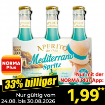 Nur gültig vom 24.08. bis 30.08.2026 und nur mit der NORMA Pluss App 33% billiger: 1,99