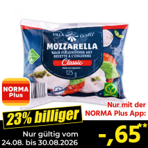 Nur gültig vom 24.08. bis 30.08.2026 und nur mit der NORMA Pluss App 23% billiger: –,65
