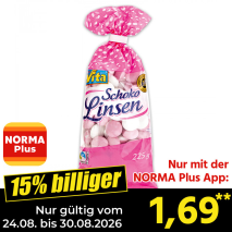 Nur gültig vom 24.08. bis 30.08.2026 und nur mit der NORMA Pluss App 15% billiger: 1,69
