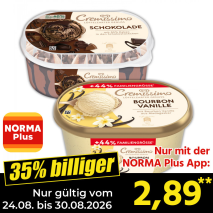 Nur gültig vom 24.08. bis 30.08.2026 und nur mit der NORMA Pluss App 35% billiger: 2,89